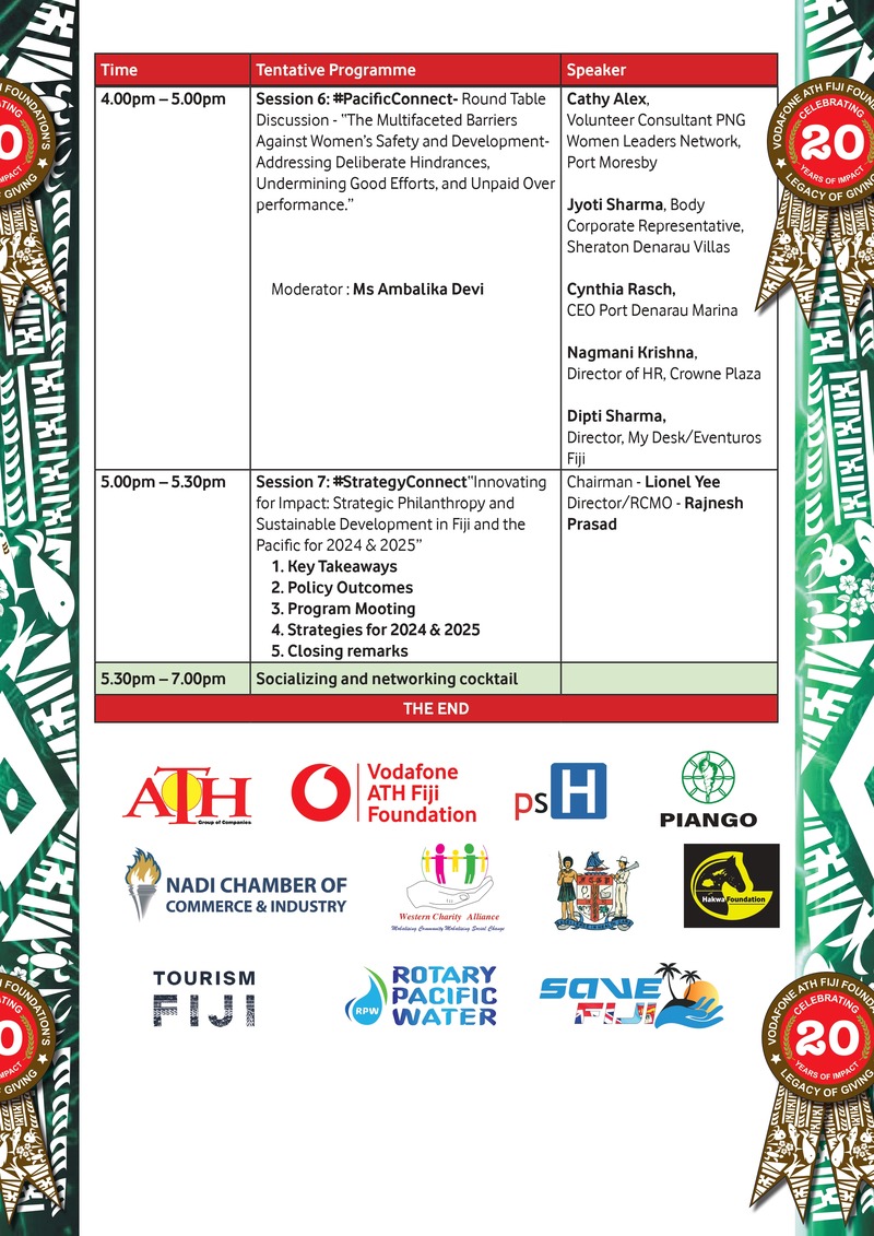 Vodafone ATH Fiji Foundation - 5th MultiDisciplinary Conference Vodafone ATH Fiji Foundation - 5th MultiDisciplinary Conference